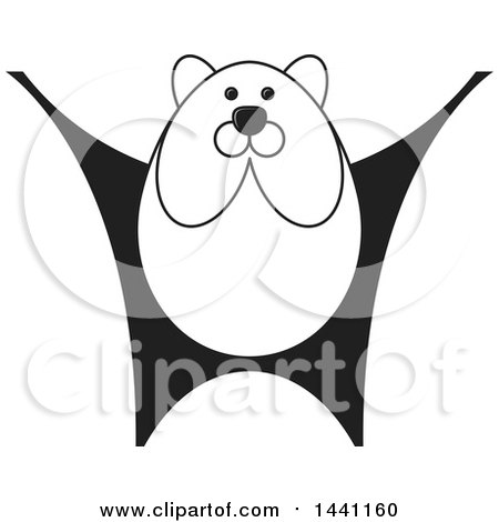 Clipart of a Black and White Bear - Royalty Free Vector Illustration by Lal Perera
