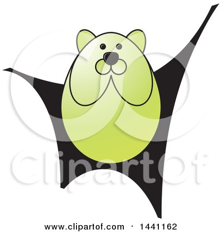 Clipart of a Green Bear - Royalty Free Vector Illustration by Lal Perera