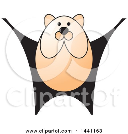 Clipart of a Black and Orange Bear - Royalty Free Vector Illustration by Lal Perera