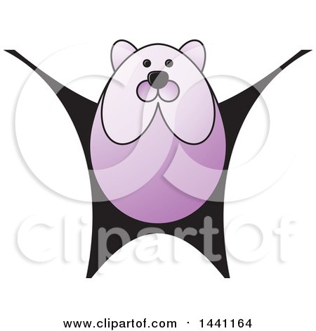 Clipart of a Purple Bear - Royalty Free Vector Illustration by Lal Perera