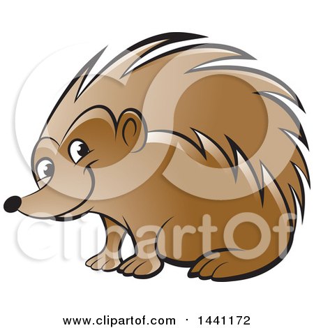 Clipart of a Happy Hedgehog - Royalty Free Vector Illustration by Lal Perera