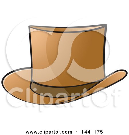 Clipart of a Brown Top Hat - Royalty Free Vector Illustration by Lal Perera
