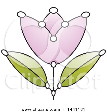 Clipart of a Purple Segmented Dot Flower - Royalty Free Vector Illustration by Lal Perera