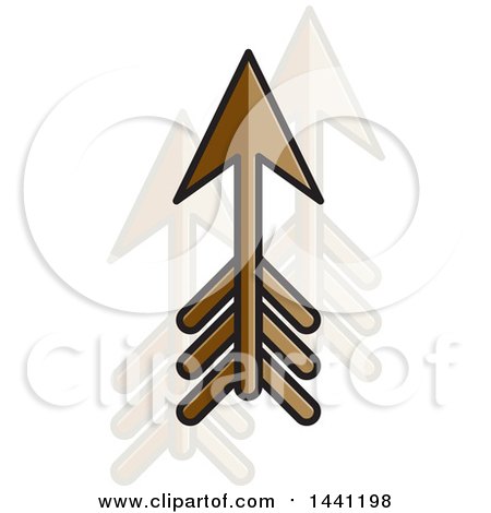 Clipart of a Brown Flying Arrow - Royalty Free Vector Illustration by Lal Perera