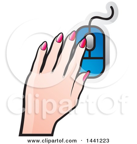 Clipart of a Hand Using a Computer Mouse - Royalty Free Vector Illustration by Lal Perera