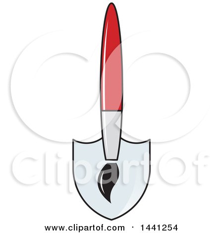 Clipart of a Paintbrush and Shovel Icon - Royalty Free Vector Illustration by Lal Perera