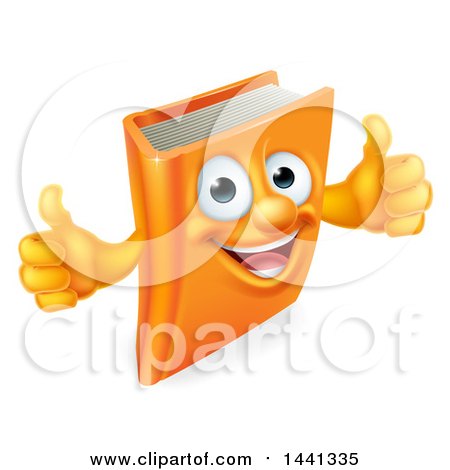 Clipart of a Happy Book Character Mascot Giving Thumbs up - Royalty Free Vector Illustration by AtStockIllustration