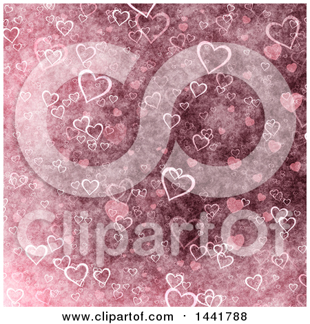 Clipart of a Grungey Valentines Day Heart Background - Royalty Free Illustration by KJ Pargeter