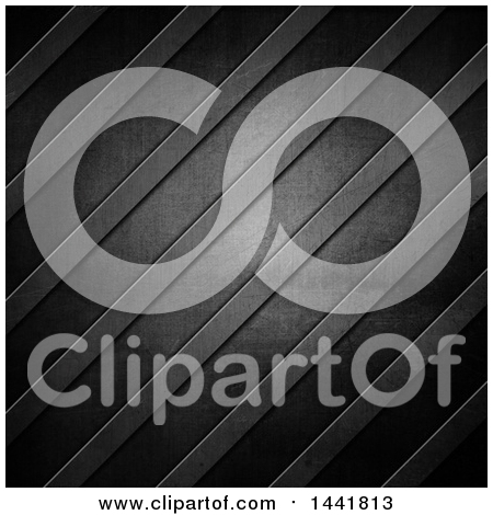 Clipart of a Dark Scratched Metal Background with Diagonal Lines - Royalty Free Illustration by KJ Pargeter