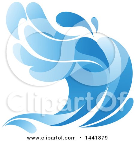 Clipart of a Blue Splash Ocean Wave - Royalty Free Vector Illustration by Vector Tradition SM