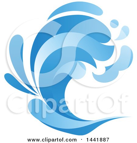 Clipart of a Blue Splash Ocean Wave - Royalty Free Vector Illustration by Vector Tradition SM