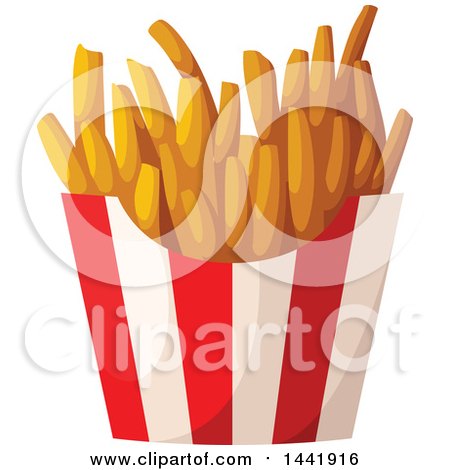 Clipart of a Container of French Fries - Royalty Free Vector Illustration by Vector Tradition SM