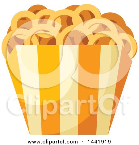 Clipart of a Container of Onion Rings - Royalty Free Vector Illustration by Vector Tradition SM