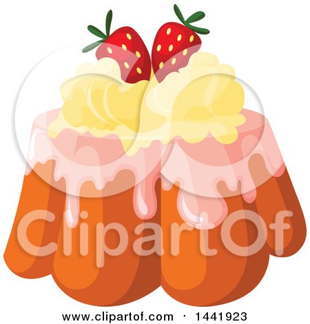 Clipart of a Cake with Strawberries - Royalty Free Vector Illustration by Vector Tradition SM