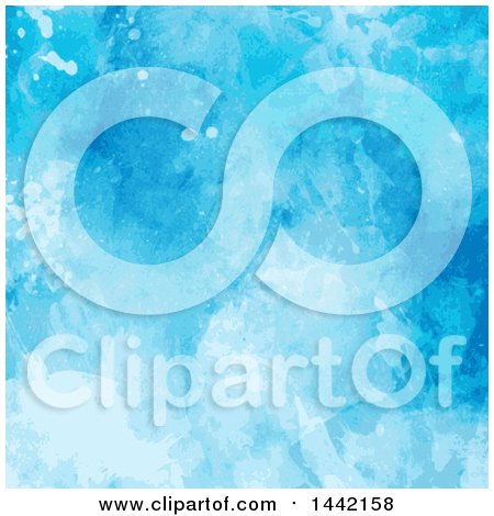 Clipart of a Blue Painted Watercolor Texture Background - Royalty Free Vector Illustration by KJ Pargeter