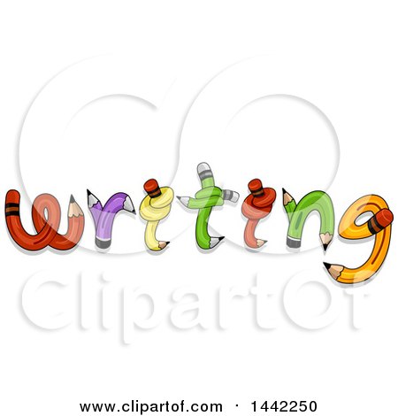 Clipart of the Word Writing Formed of Twisted and Knotted Pencils - Royalty Free Vector Illustration by BNP Design Studio