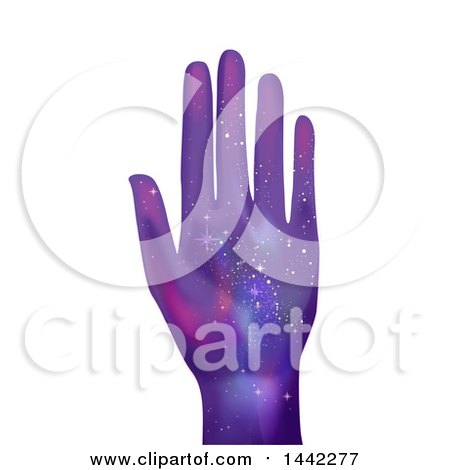 Clipart of a Magical Hand with Heavenly Bodies - Royalty Free Vector Illustration by BNP Design Studio