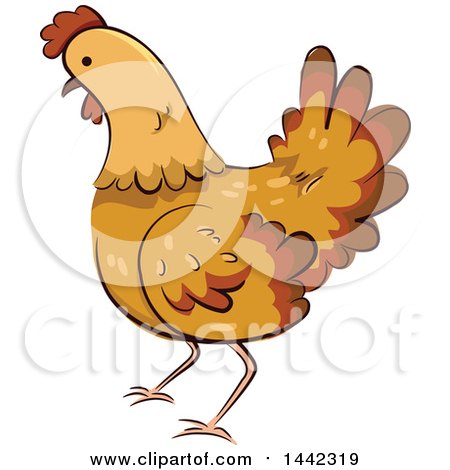 Clipart of a Hen Chicken - Royalty Free Vector Illustration by BNP Design Studio