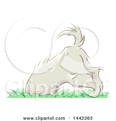 Clipart of a Sketched Digging Dog - Royalty Free Vector Illustration by BNP Design Studio