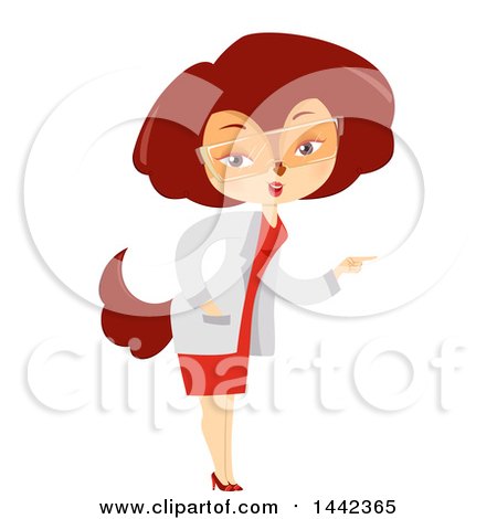 Clipart of a Female Fox Wearing a Science Lab Coat - Royalty Free Vector Illustration by BNP Design Studio