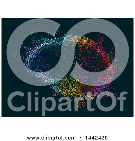 Clipart of a Brain Formed of Colorful Dust - Royalty Free Vector Illustration by BNP Design Studio