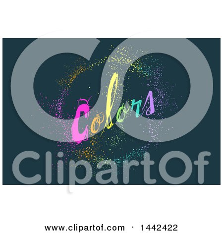 Clipart of a Circle of Colorful Dust and Colors Text - Royalty Free Vector Illustration by BNP Design Studio