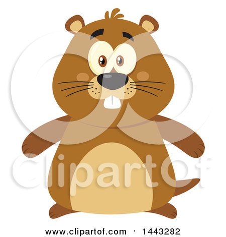 Clipart of a Flat Styled Groundhog Mascot - Royalty Free Vector Illustration by Hit Toon
