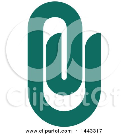 Clipart of a Green Paperclip - Royalty Free Vector Illustration by elena