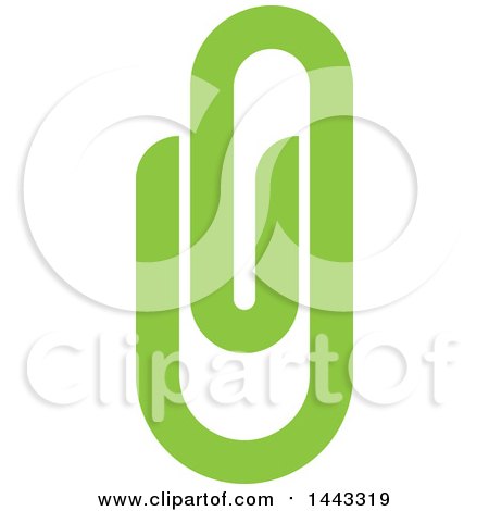 Clipart of a Green Paperclip - Royalty Free Vector Illustration by elena