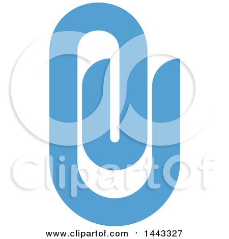 Clipart of a Blue Paperclip - Royalty Free Vector Illustration by elena