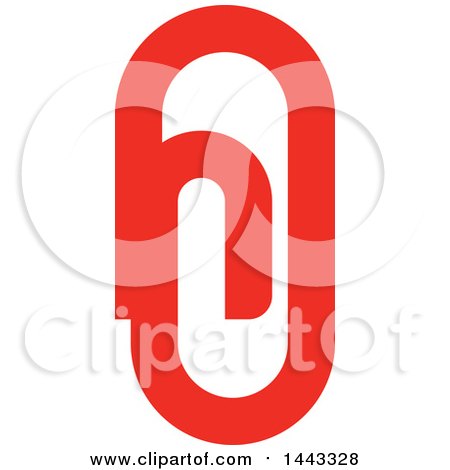 Clipart of a Red Paperclip - Royalty Free Vector Illustration by elena