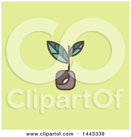 Clipart of a Flat Design Styled Sprout Plant - Royalty Free Vector Illustration by elena