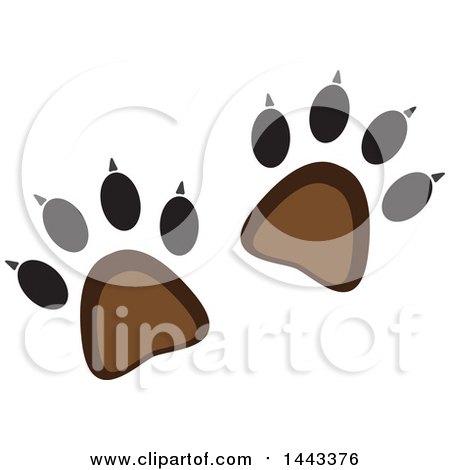 Clipart of a Set of Bear or Wildlife Tracks - Royalty Free Vector Illustration by ColorMagic