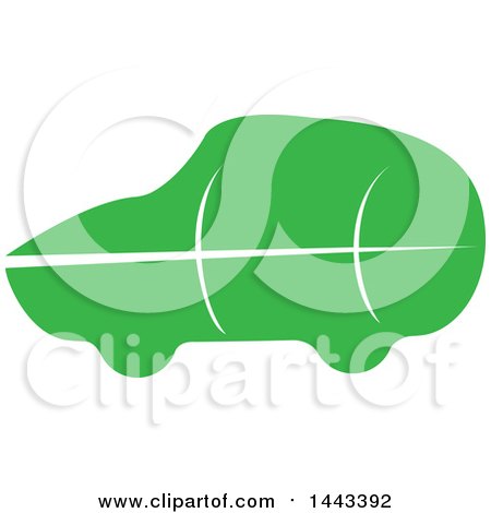 Clipart of a Green Leaf Car - Royalty Free Vector Illustration by ColorMagic
