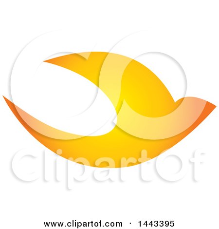 Clipart of a Golden Swallow Bird Flying - Royalty Free Vector Illustration by ColorMagic