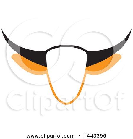 Clipart of a Texas Longhorn Steer Cow Head - Royalty Free Vector Illustration by ColorMagic
