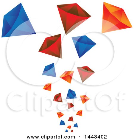 Clipart of Falling Gems - Royalty Free Vector Illustration by ColorMagic