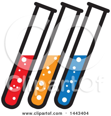 Clipart of a Trio of Science Test Tubes - Royalty Free Vector Illustration by ColorMagic
