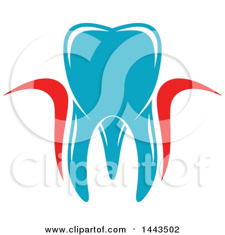 Clipart of a Red White and Blue Dental Tooth Logo Design - Royalty Free Vector Illustration by Vector Tradition SM