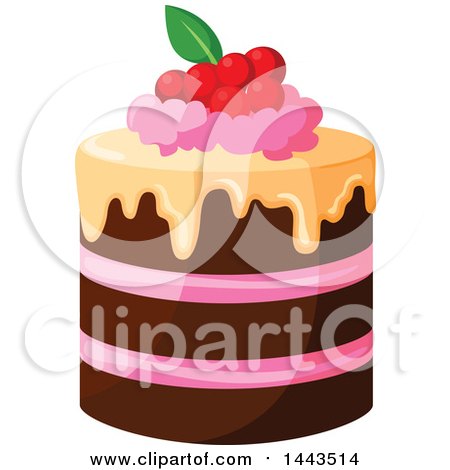 Clipart of a Layer Cake with Berries - Royalty Free Vector Illustration by Vector Tradition SM