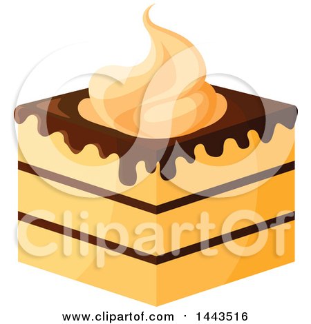Clipart of a Layered Cake with Chocolate and Whipped Cream - Royalty Free Vector Illustration by Vector Tradition SM