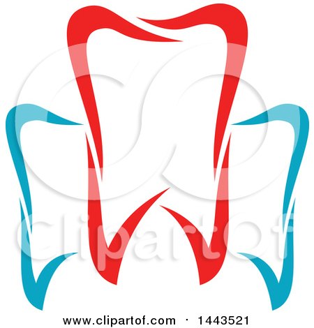 Clipart of a Red White and Blue Dental Tooth Logo Design - Royalty Free Vector Illustration by Vector Tradition SM