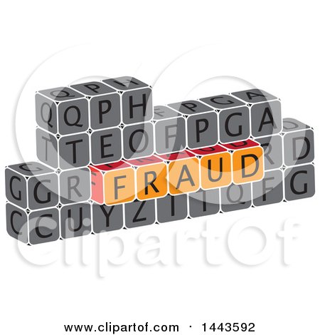 Clipart of a Highlighted Word, Fraud, in Alphabet Letter Blocks - Royalty Free Vector Illustration by ColorMagic