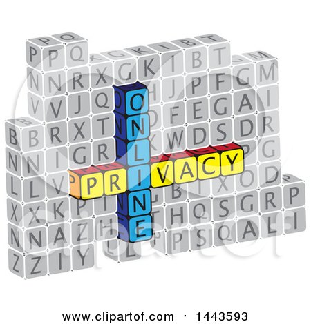 Clipart of Highlighted Words, Online Privacy, in Alphabet Letter Blocks - Royalty Free Vector Illustration by ColorMagic