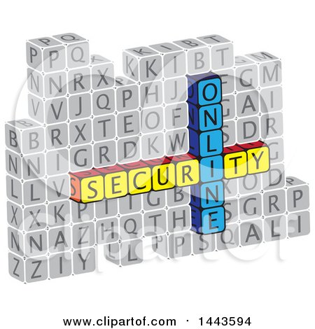 Clipart of Highlighted Words, Online Security, in Alphabet Letter Blocks - Royalty Free Vector Illustration by ColorMagic