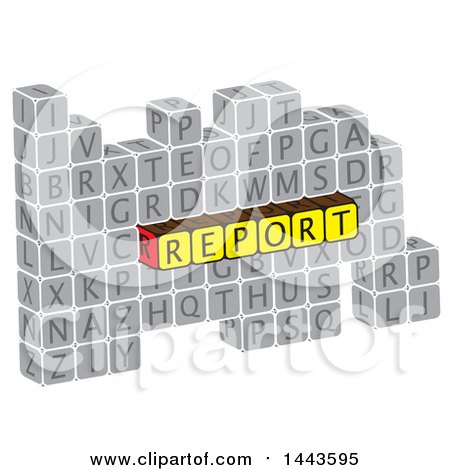 Clipart of a Highlighted Word, Report, in Alphabet Letter Blocks - Royalty Free Vector Illustration by ColorMagic