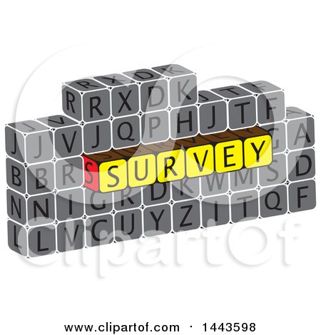 Clipart of a Highlighted Word, Survey, in Alphabet Letter Blocks - Royalty Free Vector Illustration by ColorMagic