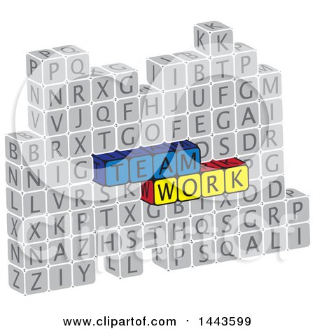 Clipart of Highlighted Words, Team Work, in Alphabet Letter Blocks - Royalty Free Vector Illustration by ColorMagic