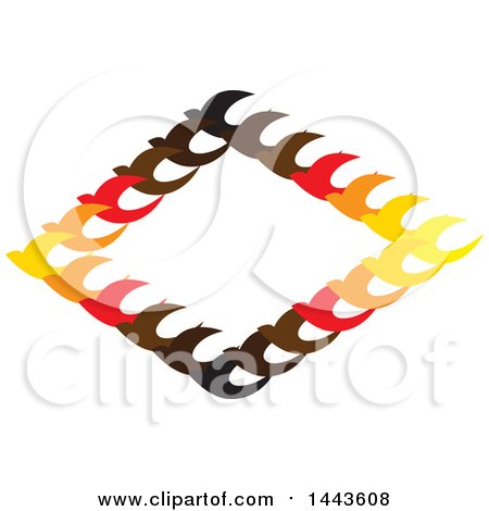 Clipart of a Diamond Frame of Birds - Royalty Free Vector Illustration by ColorMagic