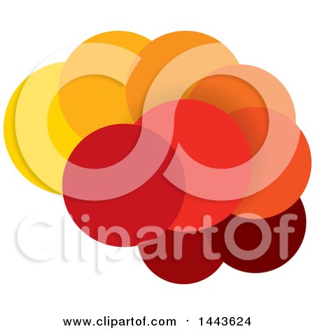 Clipart of a Brain Made of Yellow Orange and Red Bubbles - Royalty Free Vector Illustration by ColorMagic